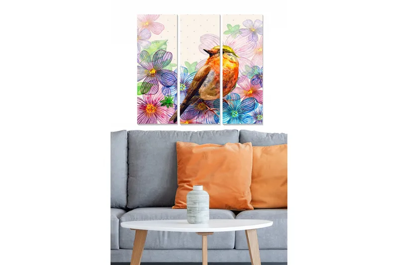Tavla Animal 3-pack Flerfärgad, 20x50 cm
