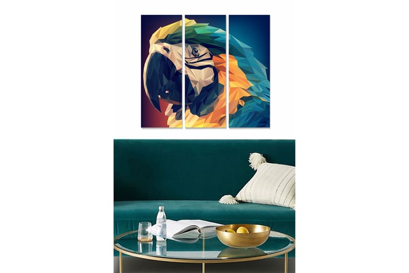 Tavla Animal 3-pack Flerfärgad - 20x50 cm - Inredning - Tavlor & posters - Canvastavla