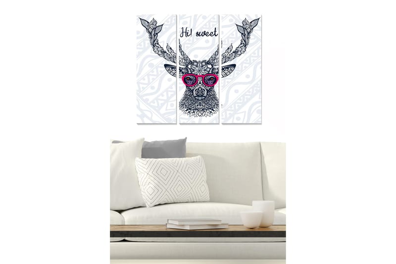 Tavla Animal 3-pack Flerfärgad, 20x50 cm