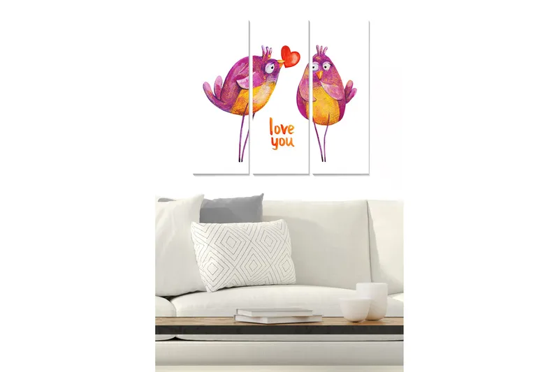 Tavla Animal 3-pack Flerfärgad, 20x50 cm