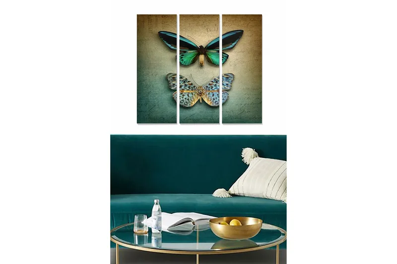 Tavla Animal 3-pack Flerfärgad, 20x50 cm