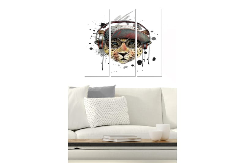 Tavla Animal 3-pack Flerfärgad, 20x50 cm