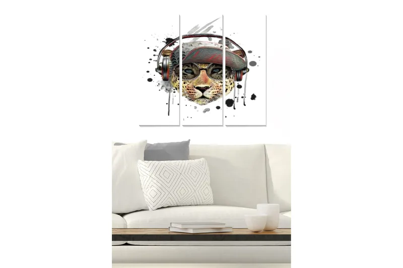 Tavla Animal 3-pack Flerfärgad, 20x50 cm