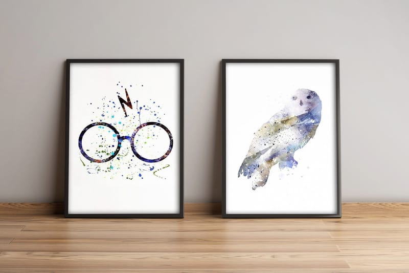 Tavla Animal med Ram 2-pack Flerfärgad, 36x51 cm
