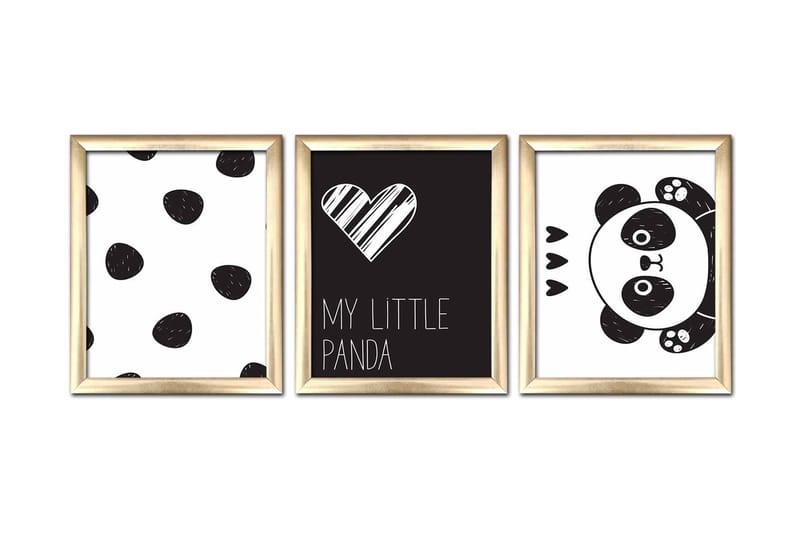 Tavla Animal Med Ram 3-Pack Flerfärgad 23,5X28,5 - 23,5x28,5 cm - Inredning - Tavlor & posters - Canvastavla