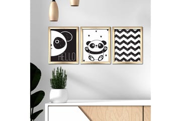 Tavla Animal med Ram 3-pack Flerfärgad - 23,5x28,5 cm - Inredning - Tavlor & posters - Canvastavla