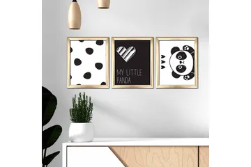 Tavla Animal med Ram 3-pack Flerfärgad - 23,5x28,5 cm - Inredning - Tavlor & posters - Canvastavla