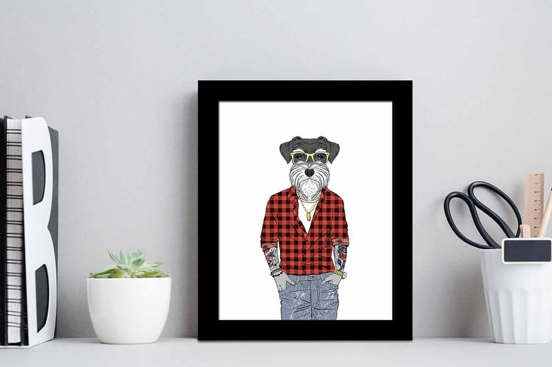 Tavla Animal Med Ram Flerfärgad 23,5X28,5 - 23,5x28,5 cm - Inredning - Tavlor & posters - Canvastavla