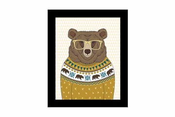 Tavla Animal Med Ram Flerfärgad 23,5X28,5 - 23,5x28,5 cm - Inredning - Tavlor & posters - Canvastavla