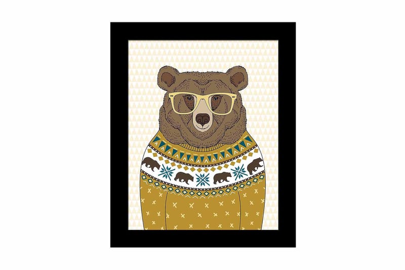 Tavla Animal Med Ram Flerfärgad 23,5X28,5 - 23,5x28,5 cm - Inredning - Tavlor & posters - Canvastavla