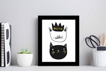 Tavla Animal Med Ram Flerfärgad 23,5X28,5 - 23,5x28,5 cm - Inredning - Tavlor & posters - Canvastavla