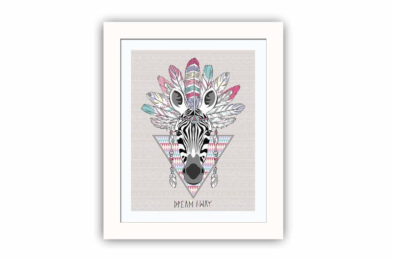 Tavla Animal Med Ram Flerfärgad 23,5X28,5 - 23,5x28,5 cm - Inredning - Tavlor & posters - Canvastavla