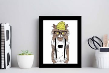 Tavla Animal Med Ram Flerfärgad 23,5X28,5 - 23,5x28,5 cm - Inredning - Tavlor & posters - Canvastavla