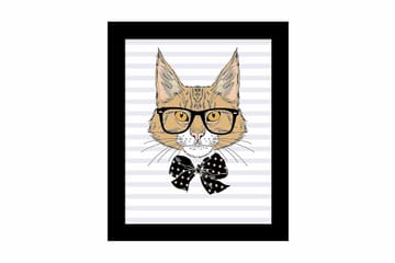 Tavla Animal Med Ram Flerfärgad 23,5X28,5 - 23,5x28,5 cm - Inredning - Tavlor & posters - Canvastavla