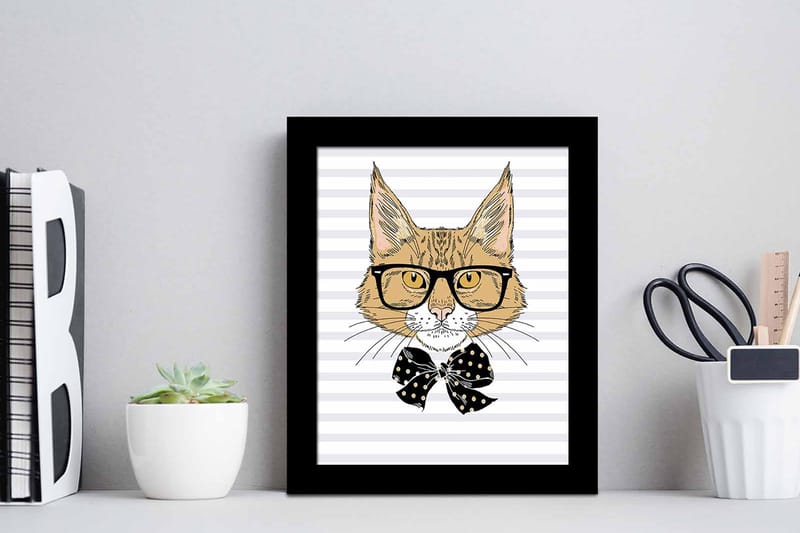 Tavla Animal Med Ram Flerfärgad 23,5X28,5 - 23,5x28,5 cm - Inredning - Tavlor & posters - Canvastavla