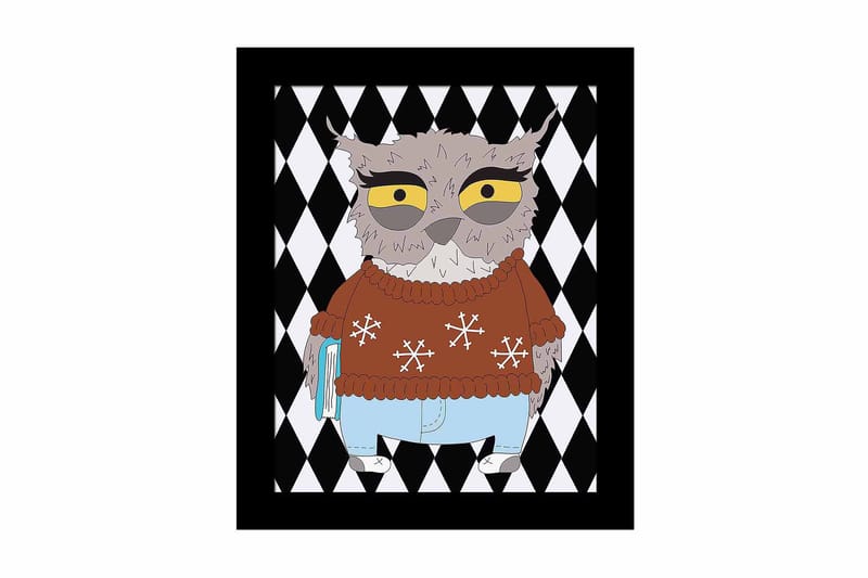 Tavla Animal Med Ram Flerfärgad 23,5X28,5 - 23,5x28,5 cm - Inredning - Tavlor & posters - Canvastavla