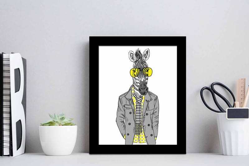 Tavla Animal Med Ram Flerfärgad 23,5X28,5 - 23,5x28,5 cm - Inredning - Tavlor & posters - Canvastavla