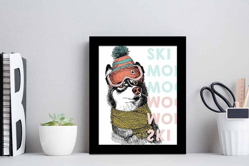Tavla Animal Med Ram Flerfärgad 23,5X28,5 - 23,5x28,5 cm - Inredning - Tavlor & posters - Canvastavla