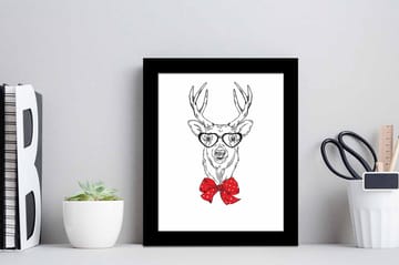 Tavla Animal Med Ram Flerfärgad 23,5X28,5 - 23,5x28,5 cm - Inredning - Tavlor & posters - Canvastavla