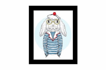 Tavla Animal Med Ram Flerfärgad 23,5X28,5 - 23,5x28,5 cm - Inredning - Tavlor & posters - Canvastavla