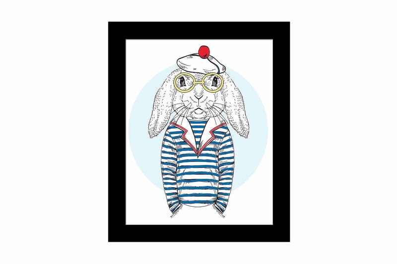 Tavla Animal Med Ram Flerfärgad 23,5X28,5 - 23,5x28,5 cm - Inredning - Tavlor & posters - Canvastavla