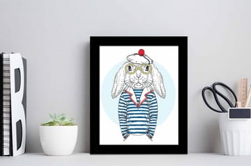Tavla Animal Med Ram Flerfärgad 23,5X28,5 - 23,5x28,5 cm - Inredning - Tavlor & posters - Canvastavla