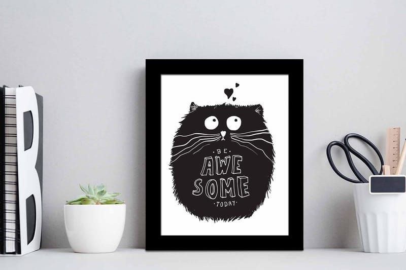 Tavla Animal Med Ram Flerfärgad 23,5X28,5 - 23,5x28,5 cm - Inredning - Tavlor & posters - Canvastavla