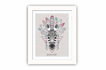 Tavla Animal med Ram Flerfärgad - 23,5x28,5 cm - Inredning - Tavlor & posters - Canvastavla