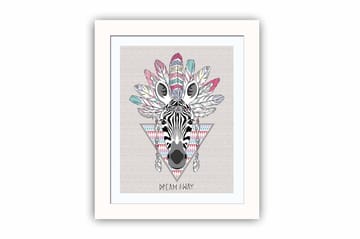 Tavla Animal med Ram Flerfärgad - 23,5x28,5 cm - Inredning - Tavlor & posters - Canvastavla