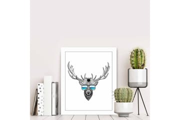 Tavla Animal med Ram Flerfärgad - 23,5x28,5 cm - Inredning - Tavlor & posters - Canvastavla