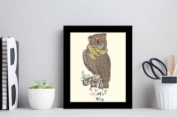 Tavla Animal med Ram Flerfärgad - 23,5x28,5 cm - Inredning - Tavlor & posters - Canvastavla