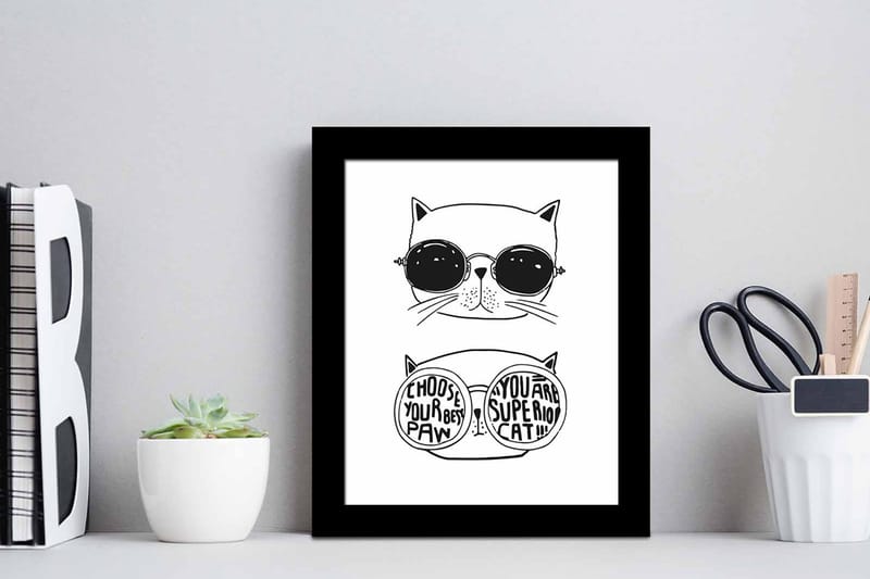 Tavla Animal med Ram Flerfärgad - 23,5x28,5 cm - Inredning - Tavlor & posters - Canvastavla