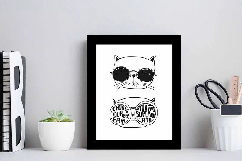 Tavla Animal med Ram Flerfärgad - 23,5x28,5 cm - Inredning - Tavlor & posters - Canvastavla