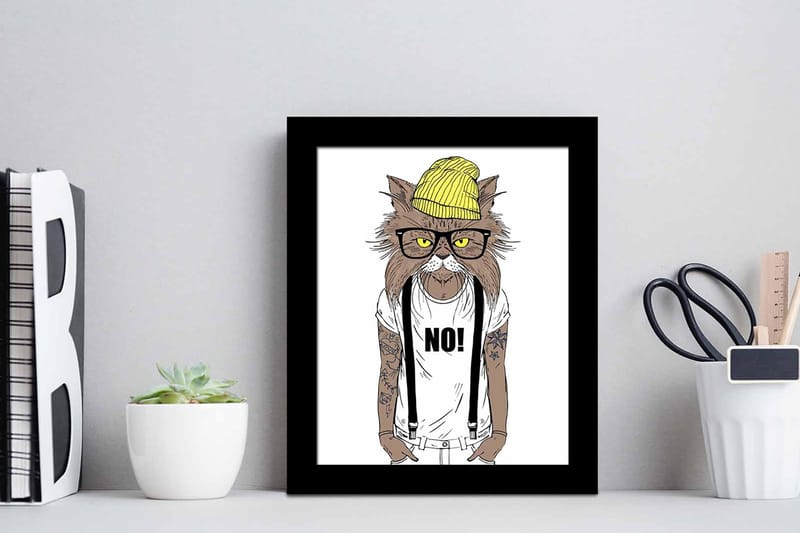Tavla Animal med Ram Flerfärgad - 23,5x28,5 cm - Inredning - Tavlor & posters - Canvastavla
