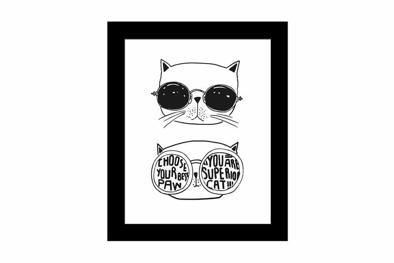 Tavla Animal med Ram Flerfärgad, 23,5x28,5 cm