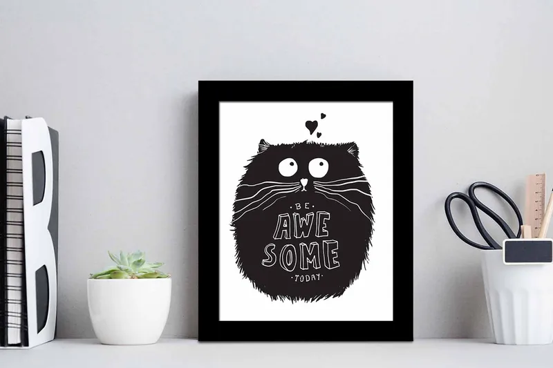 Tavla Animal med Ram Flerfärgad - 23,5x28,5 cm - Inredning - Tavlor & posters - Canvastavla