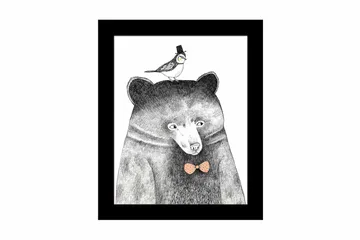Tavla Animal med Ram Flerfärgad - 23,5x28,5 cm - Inredning - Tavlor & posters - Canvastavla