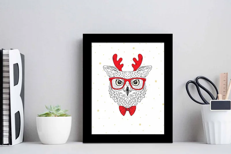 Tavla Animal med Ram Flerfärgad - 23,5x28,5 cm - Inredning - Tavlor & posters - Canvastavla