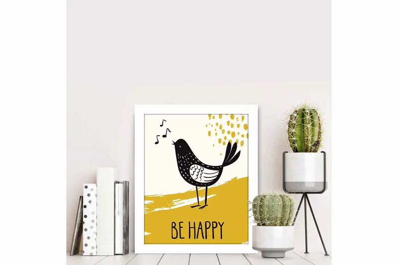 Tavla Animal med Ram Flerfärgad - 23,5x28,5 cm - Inredning - Tavlor & posters - Canvastavla