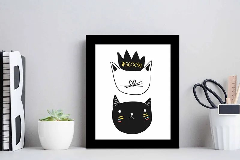 Tavla Animal med Ram Flerfärgad - 23,5x28,5 cm - Inredning - Tavlor & posters - Canvastavla