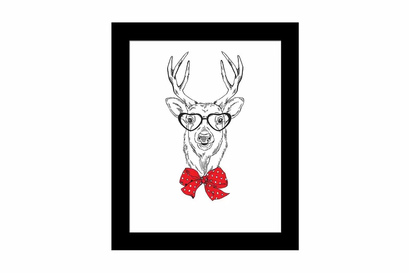 Tavla Animal med Ram Flerfärgad, 23,5x28,5 cm