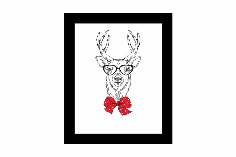 Tavla Animal med Ram Flerfärgad, 23,5x28,5 cm