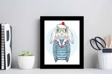 Tavla Animal med Ram Flerfärgad - 23,5x28,5 cm - Inredning - Tavlor & posters - Canvastavla