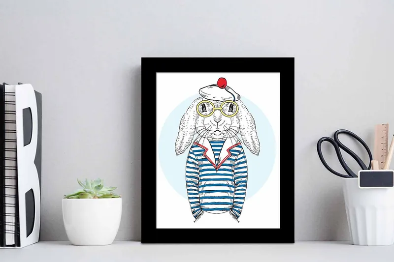 Tavla Animal med Ram Flerfärgad - 23,5x28,5 cm - Inredning - Tavlor & posters - Canvastavla