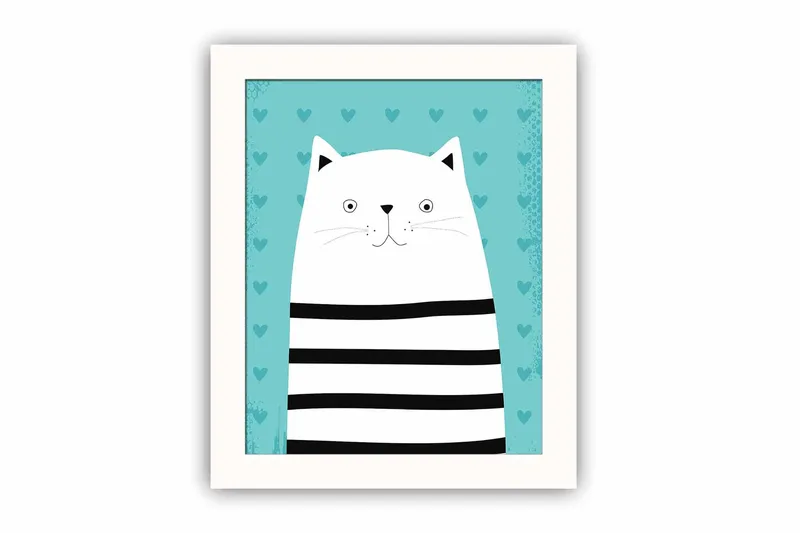 Tavla Animal med Ram Flerfärgad, 23,5x28,5 cm