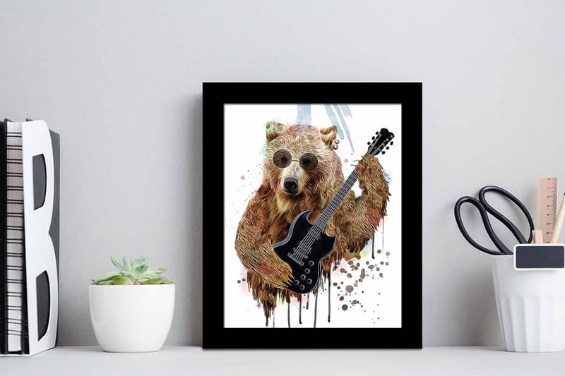 Tavla Animal med Ram Flerfärgad - 23,5x28,5 cm - Inredning - Tavlor & posters - Canvastavla