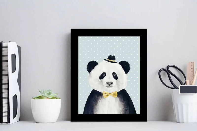 Tavla Animal med Ram Flerfärgad - 23,5x28,5 cm - Inredning - Tavlor & posters - Canvastavla