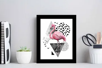 Tavla Animal med Ram Flerfärgad - 23,5x28,5 cm - Inredning - Tavlor & posters - Canvastavla