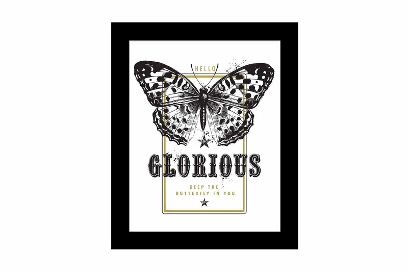 Tavla Animal med Ram Flerfärgad, 23,5x28,5 cm