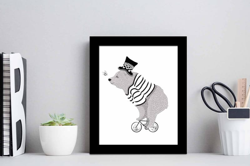 Tavla Animal med Ram Flerfärgad - 23,5x28,5 cm - Inredning - Tavlor & posters - Canvastavla